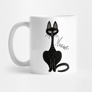 Cute Black Cat Meow Mug